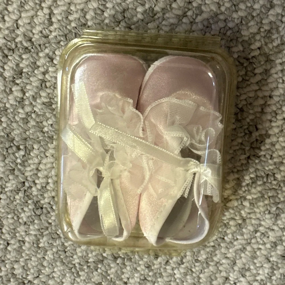 Pink Baby Shoes with Ruffle Detail